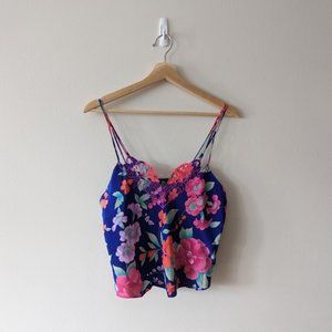 Victoria Secret Vintage Gold Label floral colourful cropped tank
